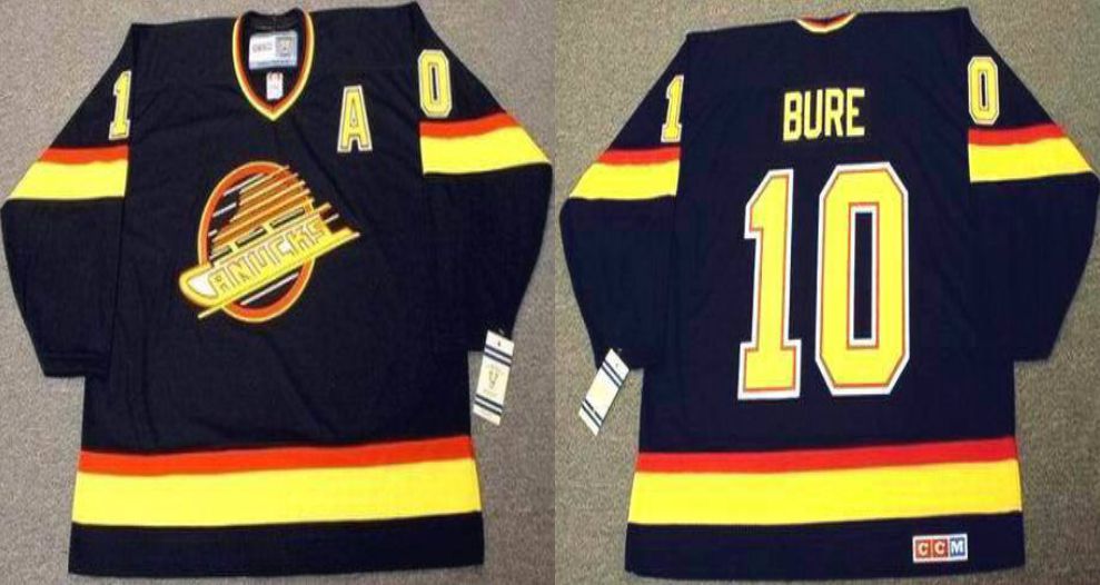 2019 Men Vancouver Canucks #10 Bure Black CCM NHL jerseys